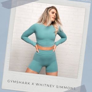 NWT Gymshark X Whitney Shorts Deep Sage Green Med